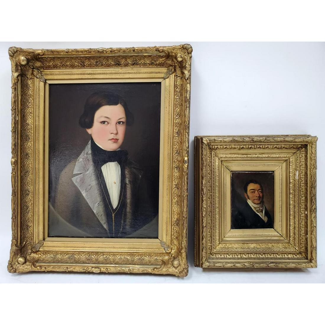 2 Antique Oil Paintings Portraits in Orig. Frames (1 of 3)