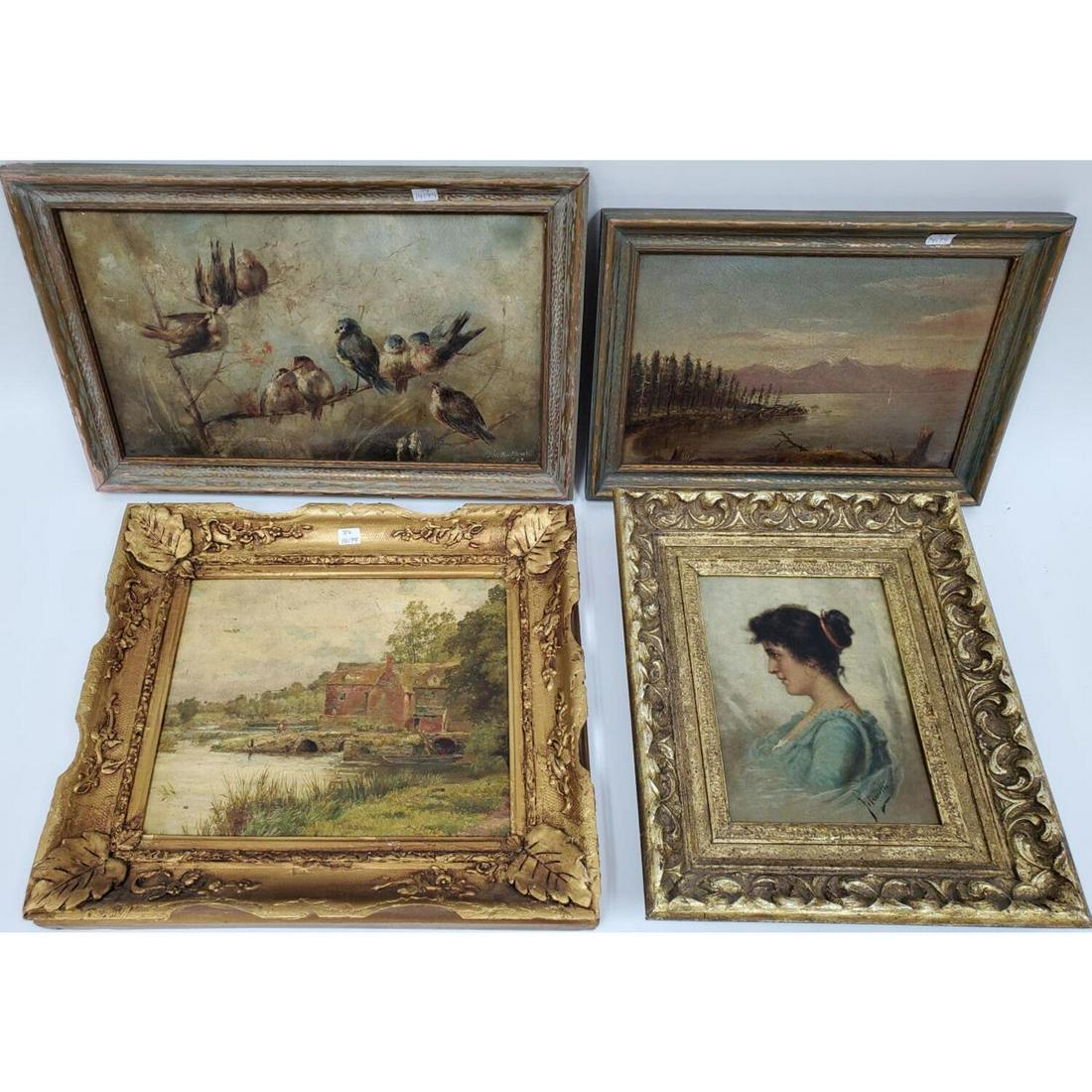 4 Antique Oil Paintings (1 of 7)