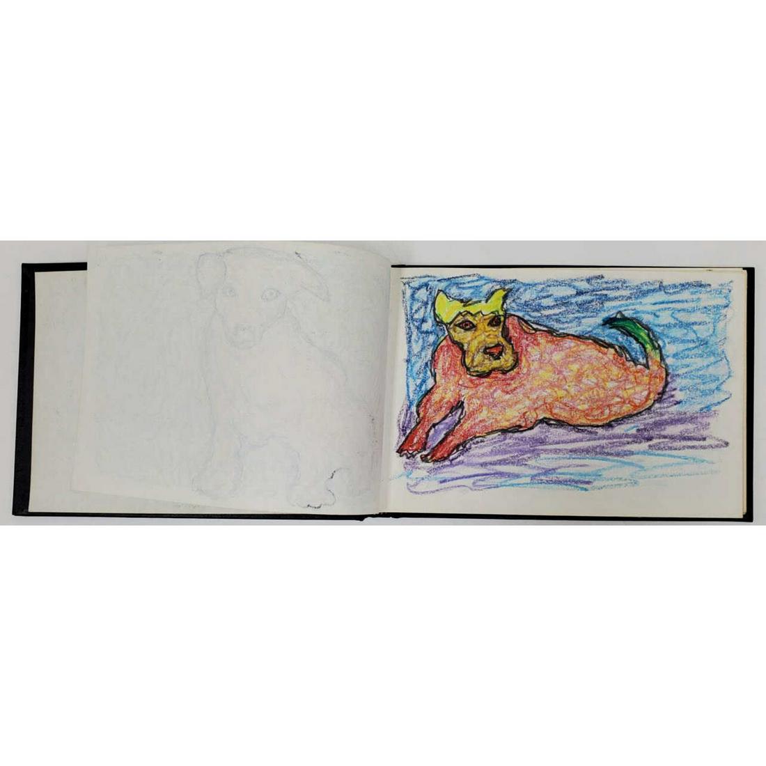 Sketch Book by Meyer Frank Lieberman.: Sketch Book by Meyer Frank Lieberman, American Born 1923. Mostly Signed. Containing Approximately 30 Drawings and Watercolors, Some Dated.Condition: Generally Good Condition.Dimensions: 9" x 6".Proven