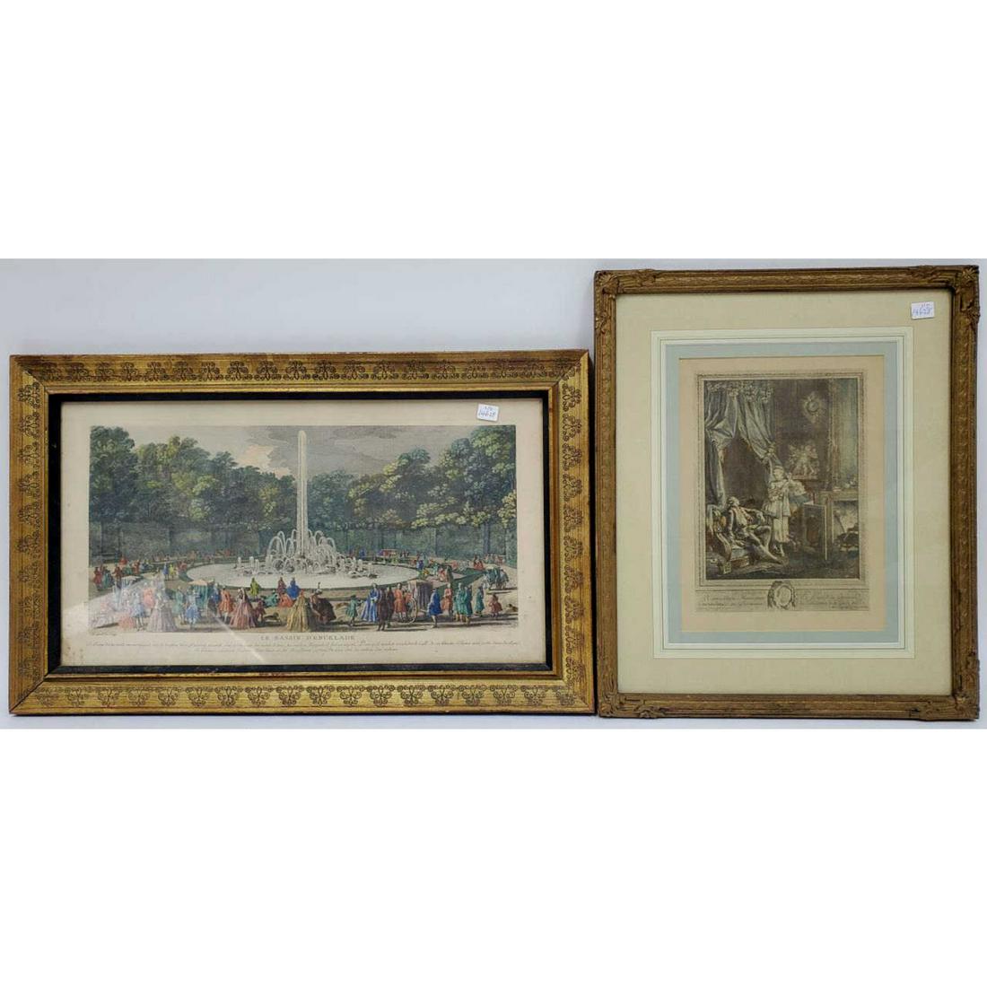 2 Antique French Etchings. (1 of 3)