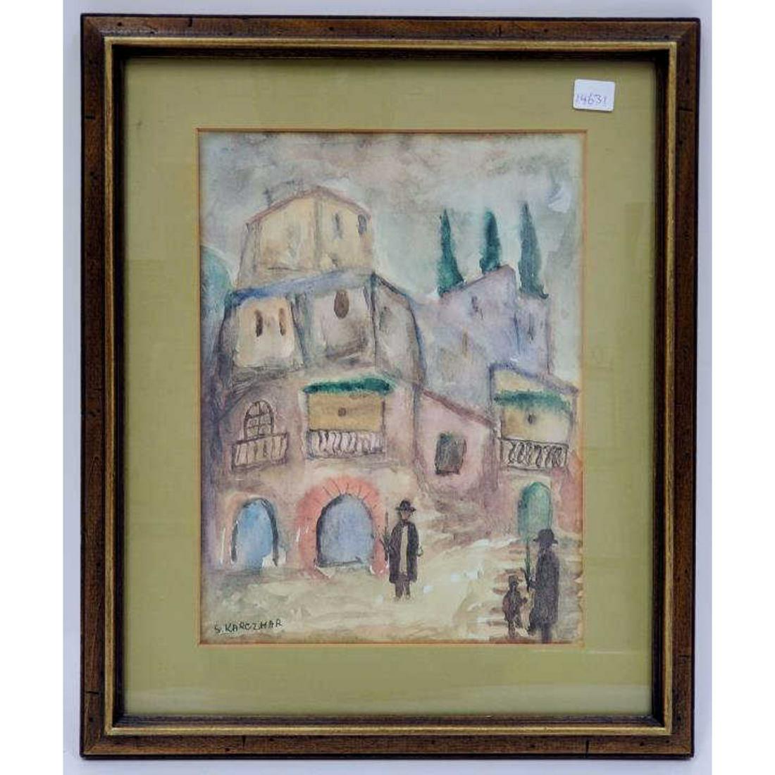 Simon Natan Karczmar Watercolor on Paper (1 of 2)