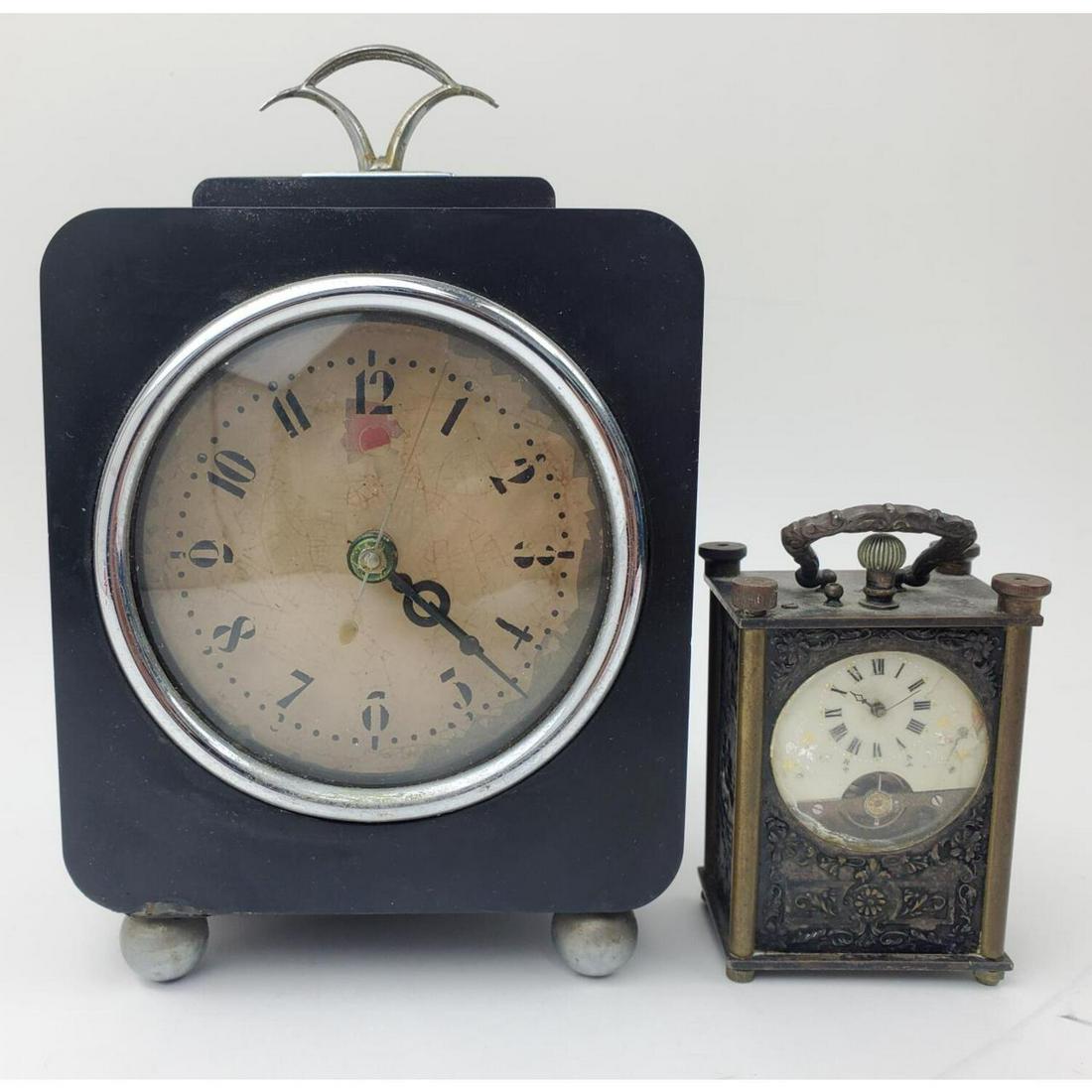 2 Antique Desk Clocks, Probably 1920's or 1930's (1 of 7)