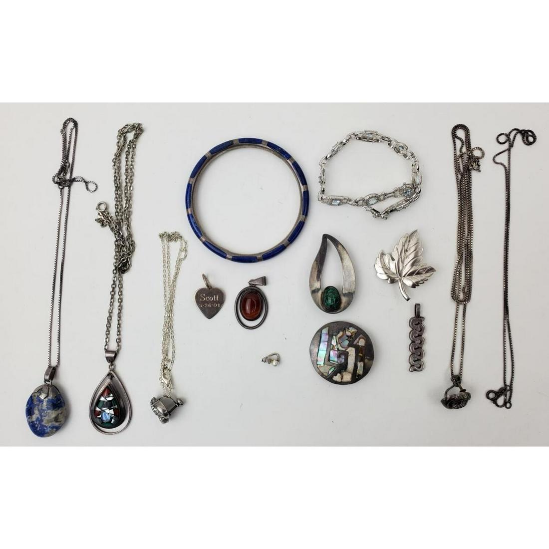 Lot of 13 Sterling Silver Jewelry Items (1 of 3)