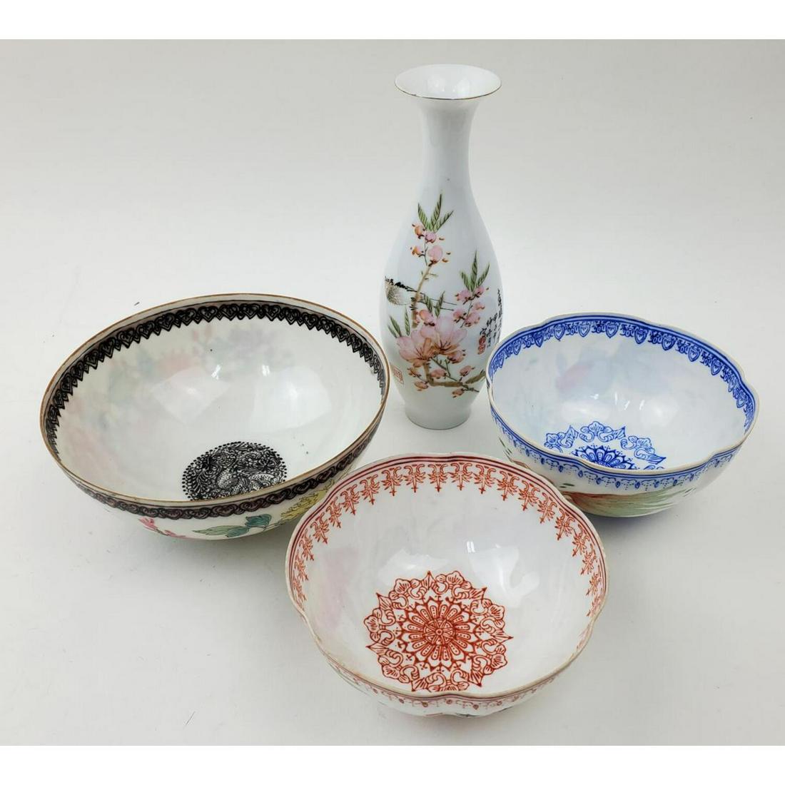 Lot of 4 Chinese Eggshell Porcelain Items (1 of 2)