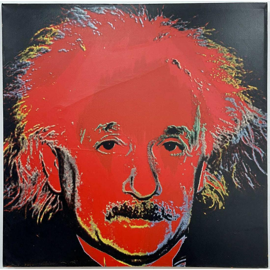 Steve Kaufman, Screen Print on Canvas "Einstein" (1 of 2)