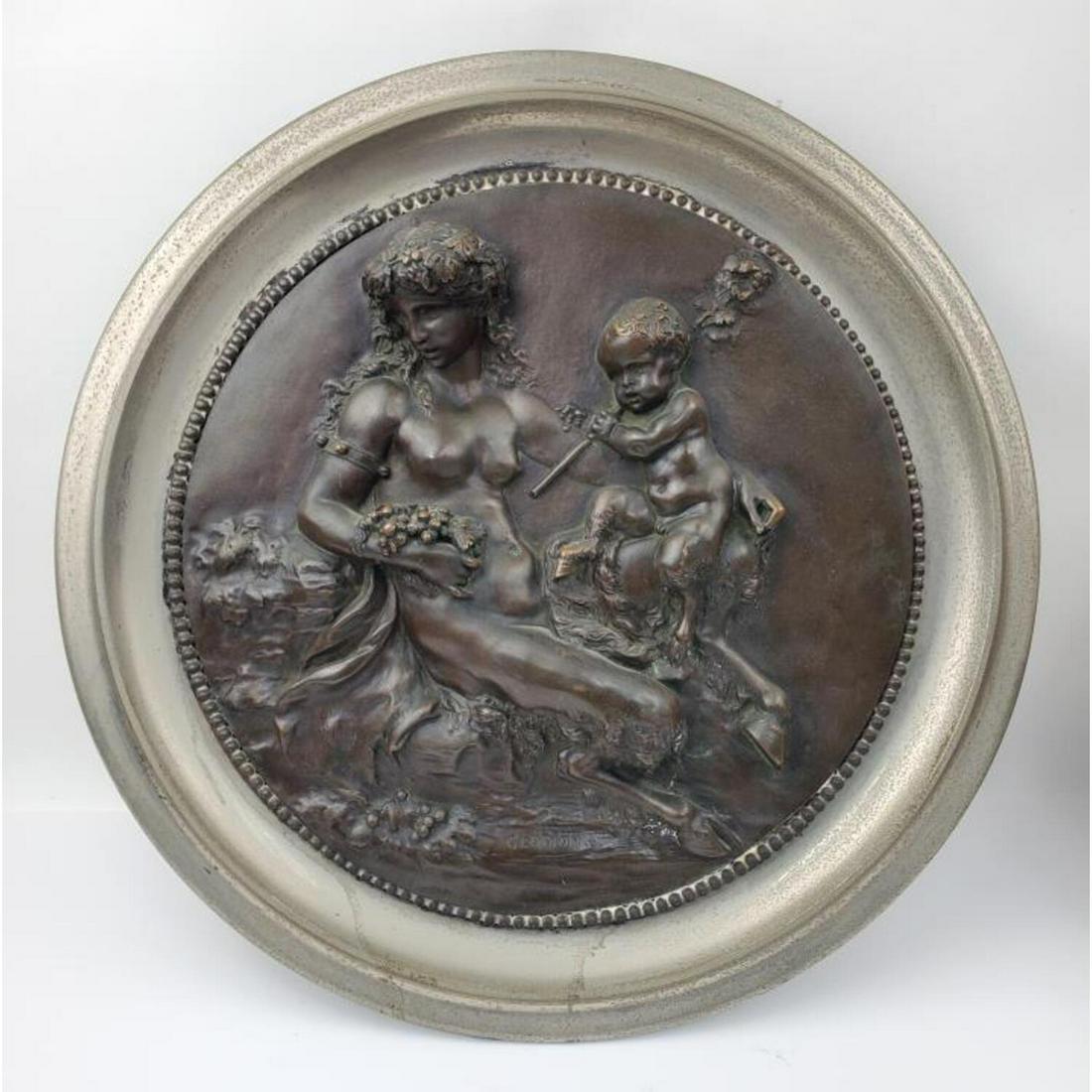 Michel Claude Clodion Signed Bronze Plaque (1 of 4)