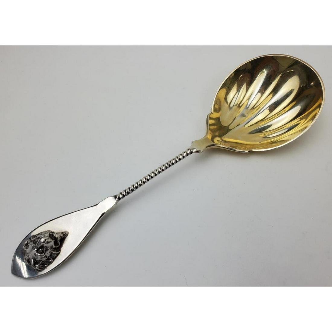 Gorham Sterling Silver Lion Head Serving Spoon (1 of 4)