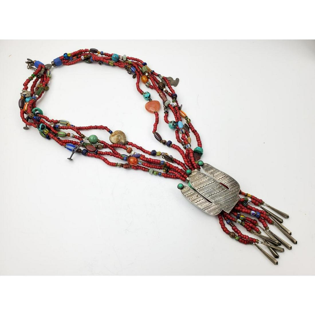 Native American Sterling/ Stone Necklace (1 of 4)