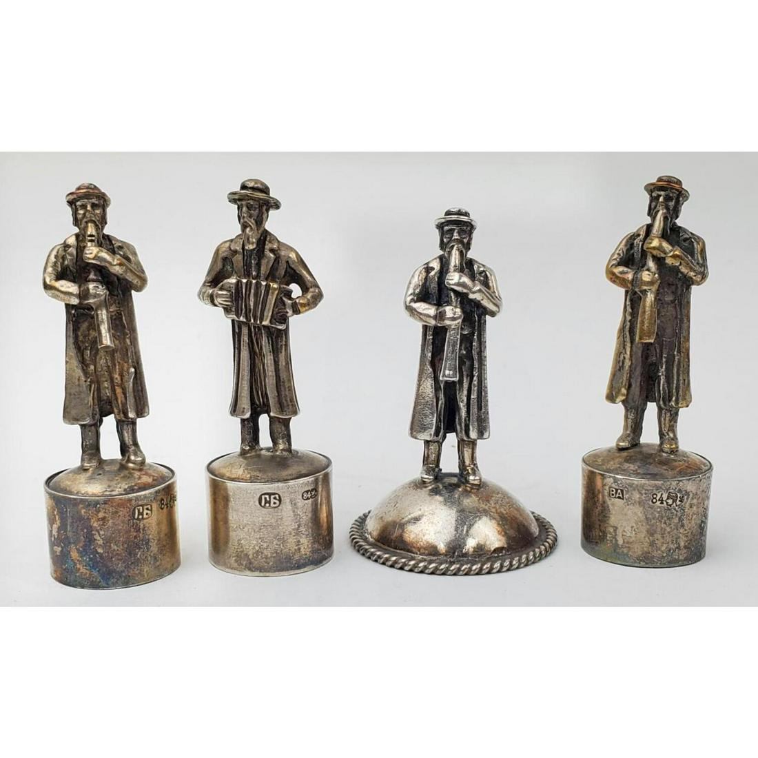 Lot of 4 Antique Russian Silver Judaica Figures (1 of 4)