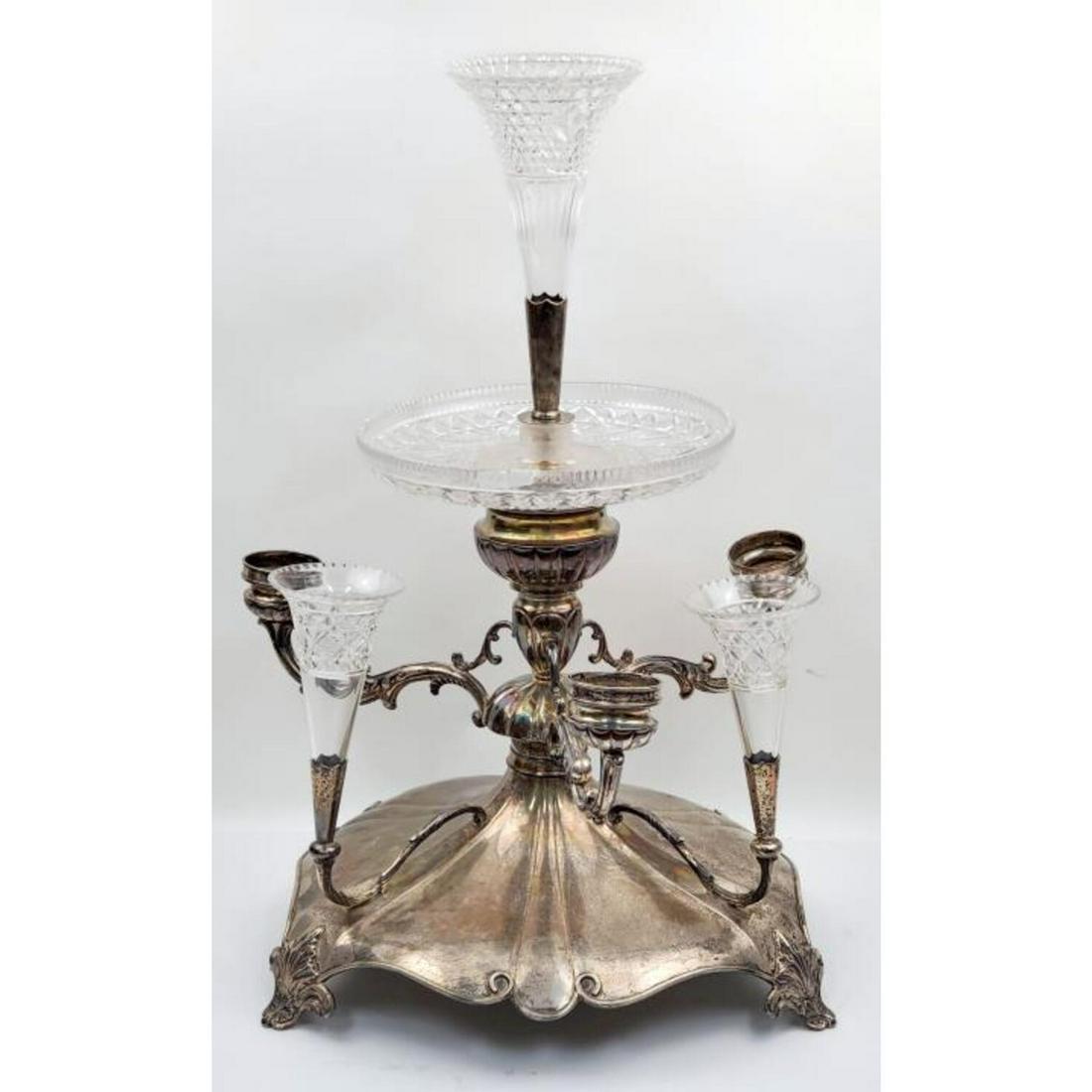 Monumental 19thC English Sterling Silver Epergne. (1 of 7)