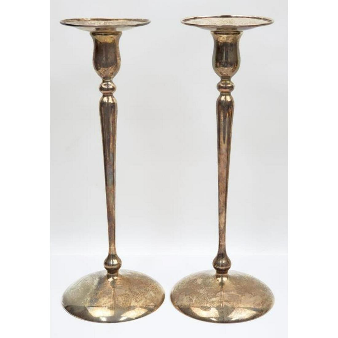 Pair Tall Shreve & Co. Sterling Silver Candlestick (1 of 4)