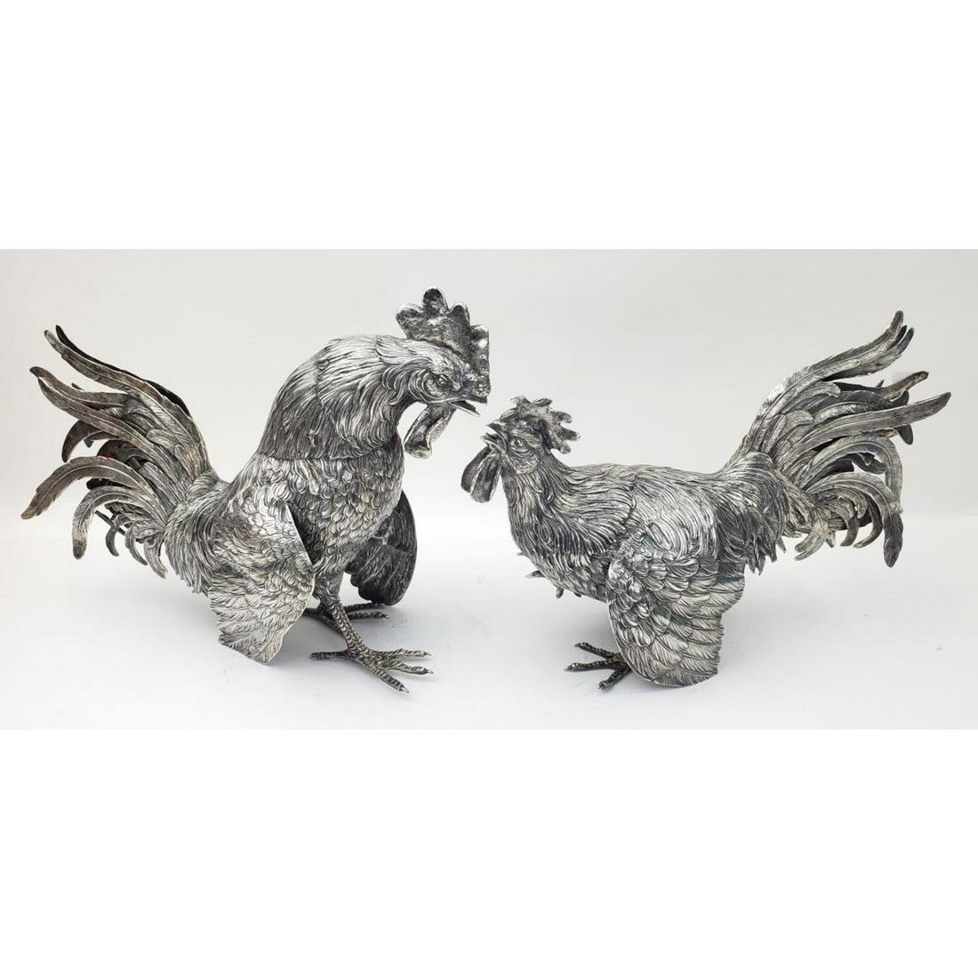 Antique Pair of Austrian Silver Birds (1 of 11)