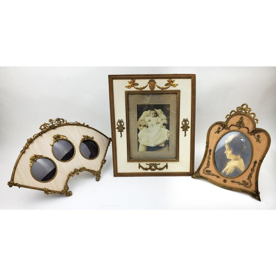 3 Antique Picture Frames with Silk Linen Liner (1 of 5)
