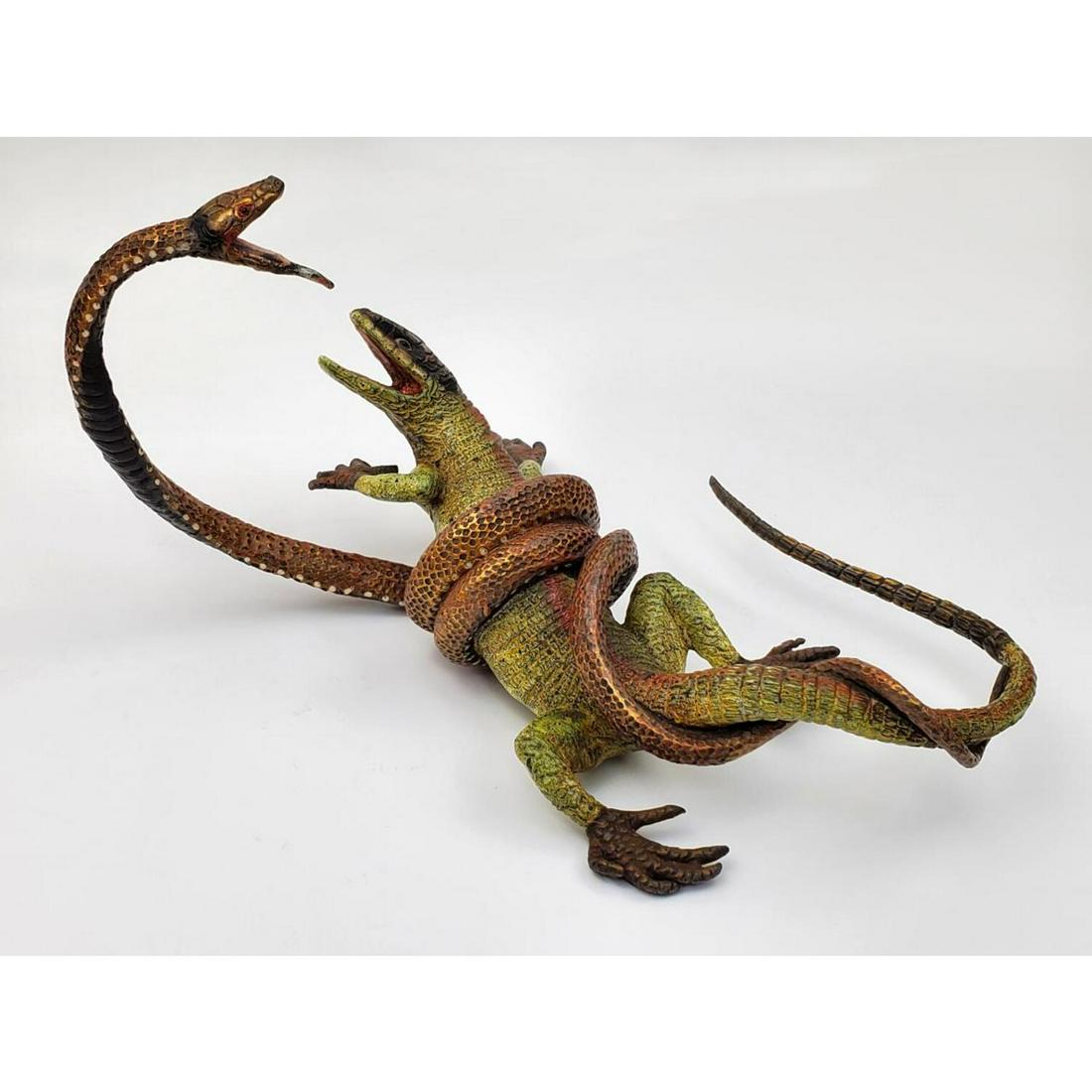 Austrian Cold Painted Bronze Figure Lizard/ Snake (1 of 5)