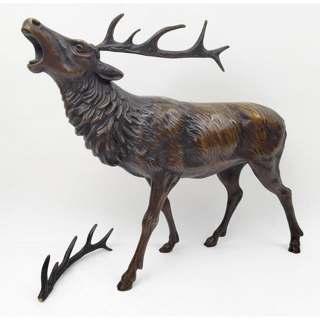 Large Bronze Figure of a Moose (1 of 3)