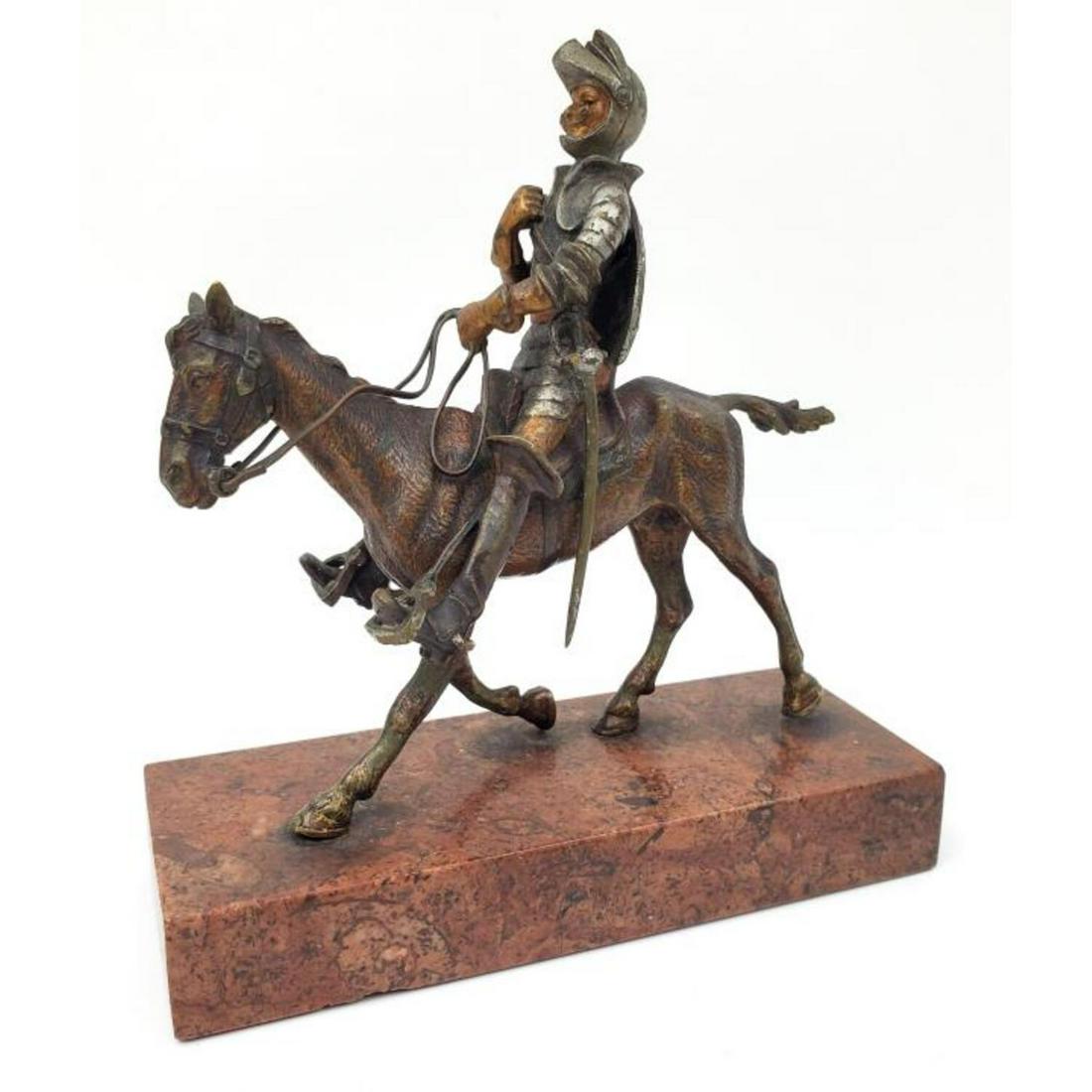 Austrian Cold Painted Bronze Figure Knight/ Horse (1 of 3)
