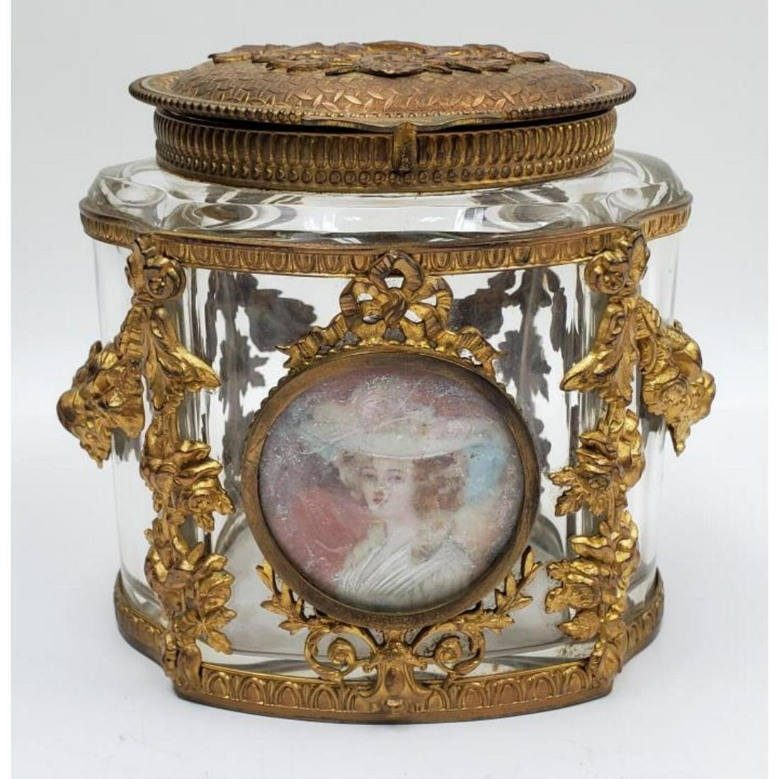 Antique French Dore Bronze Mounted Glass Box (1 of 4)