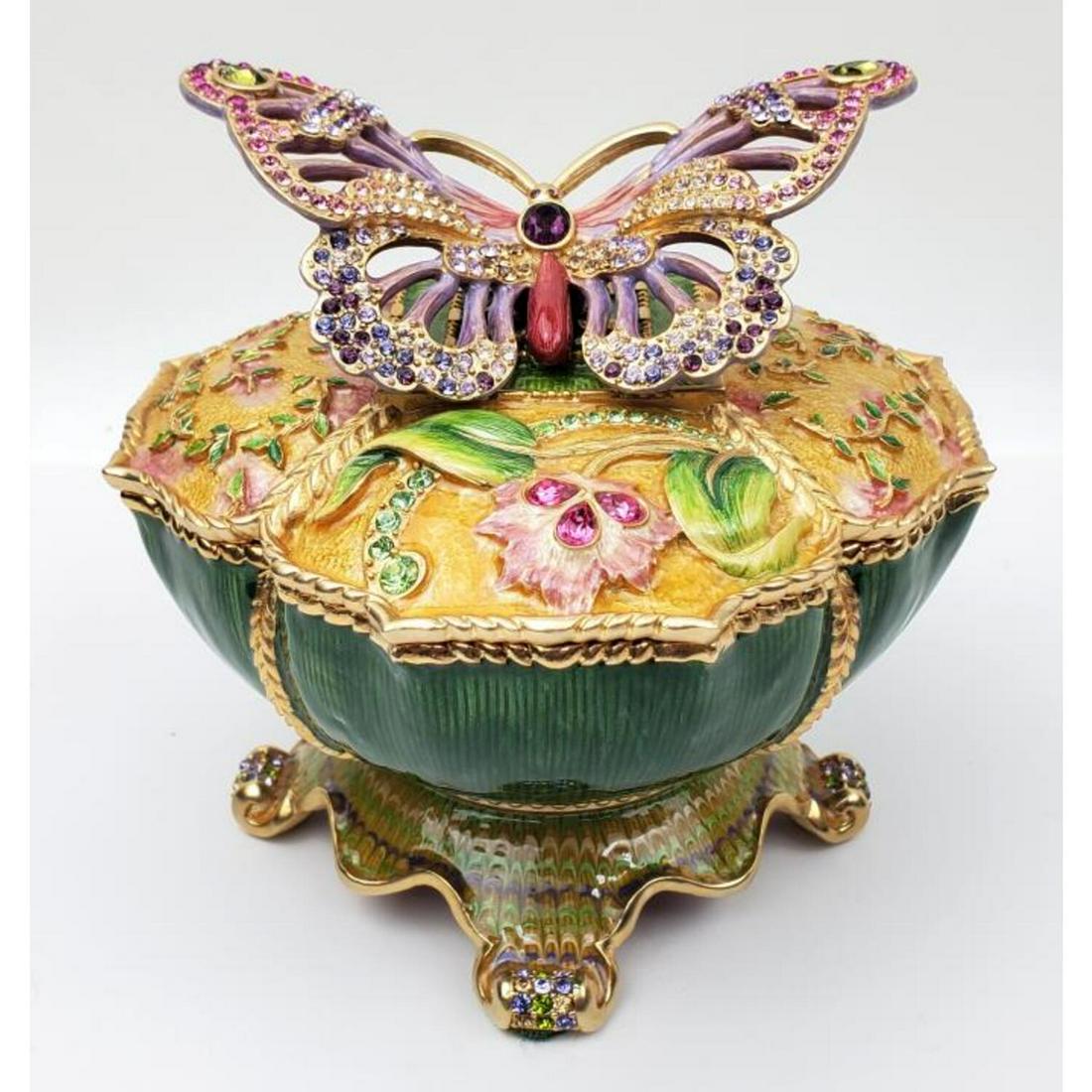 Jay Strongwater Large Enameled Box Butterfly. (1 of 7)