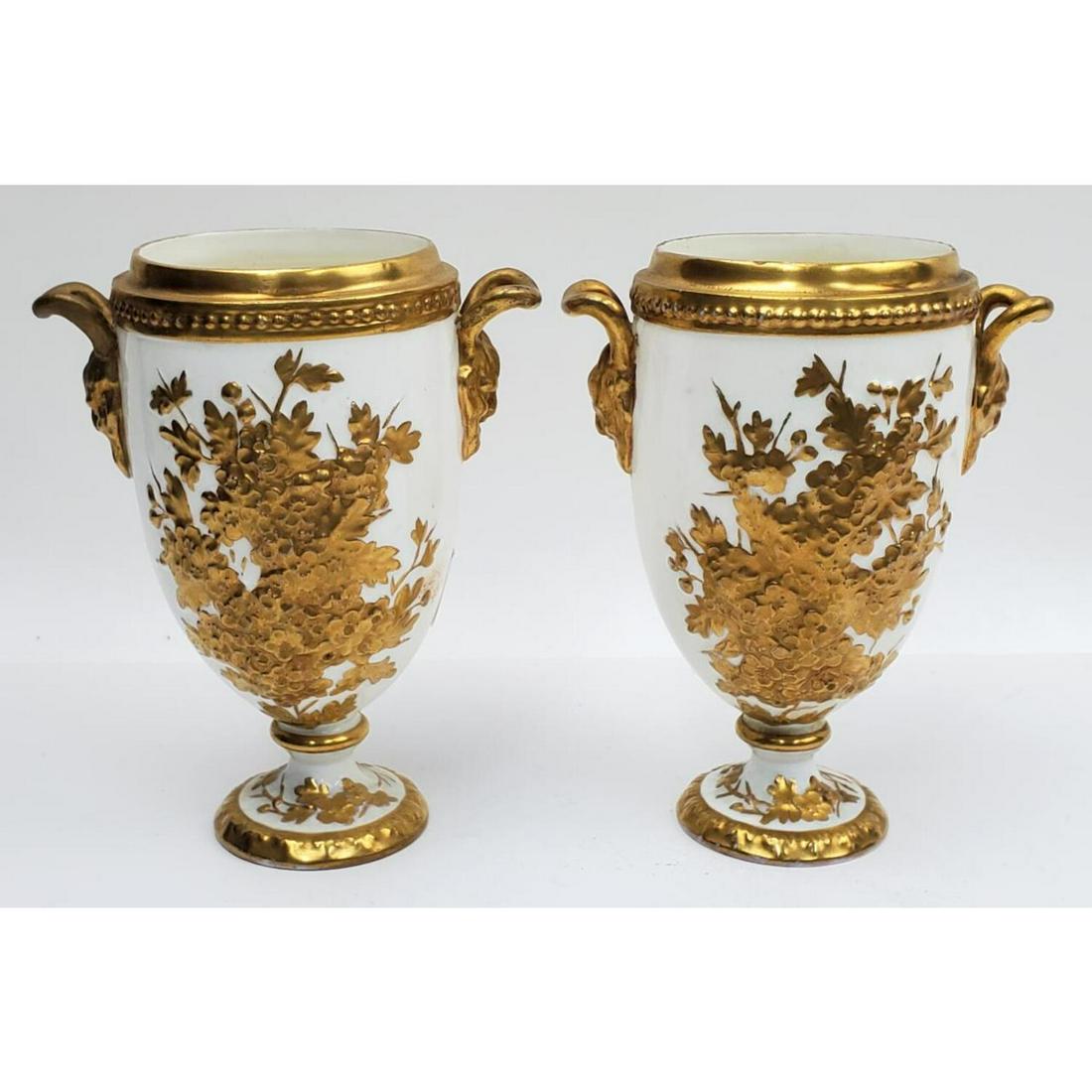 Pair of Antique Coalport English Porcelain Vases (1 of 4)