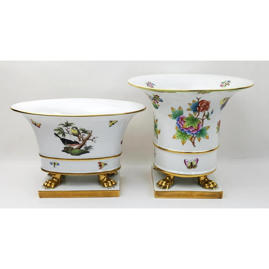 2 Herend Hungary Hand Painted Porcelain Vases (1 of 5)