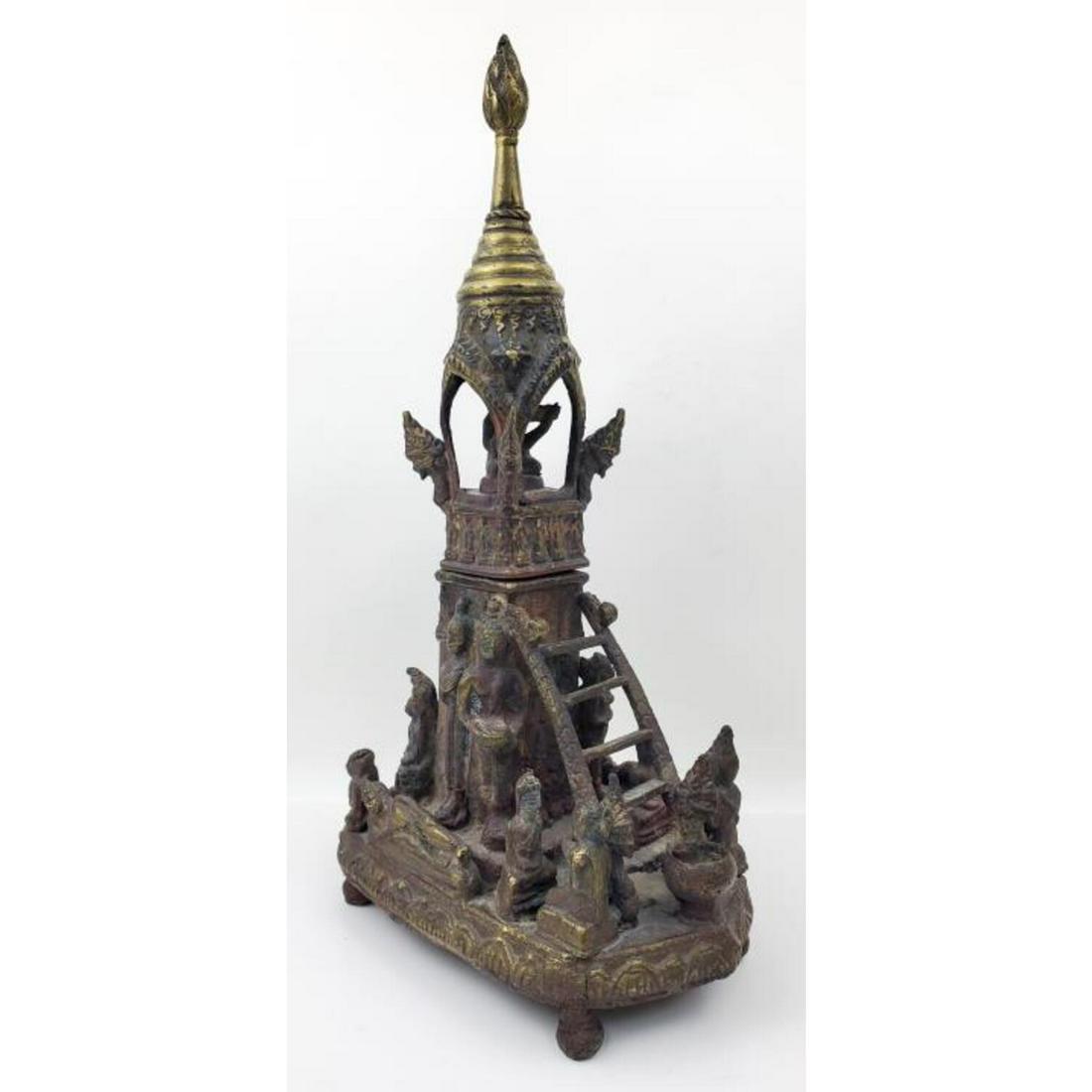 Unusual Chinese Bronze Tall Covered Censor (1 of 5)