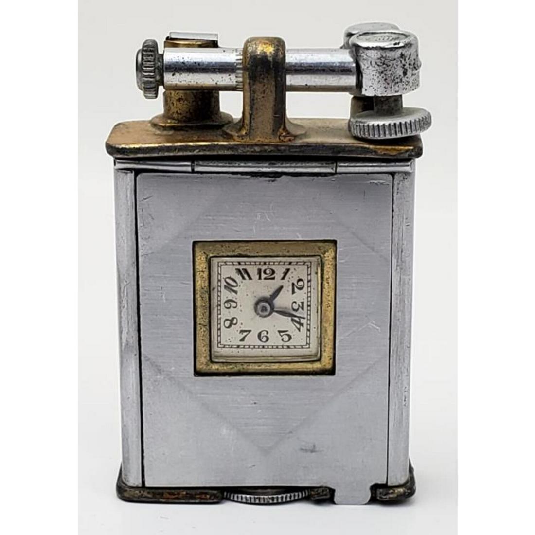 Rare Vintage Monroe Lighter with Inset Clock (1 of 3)
