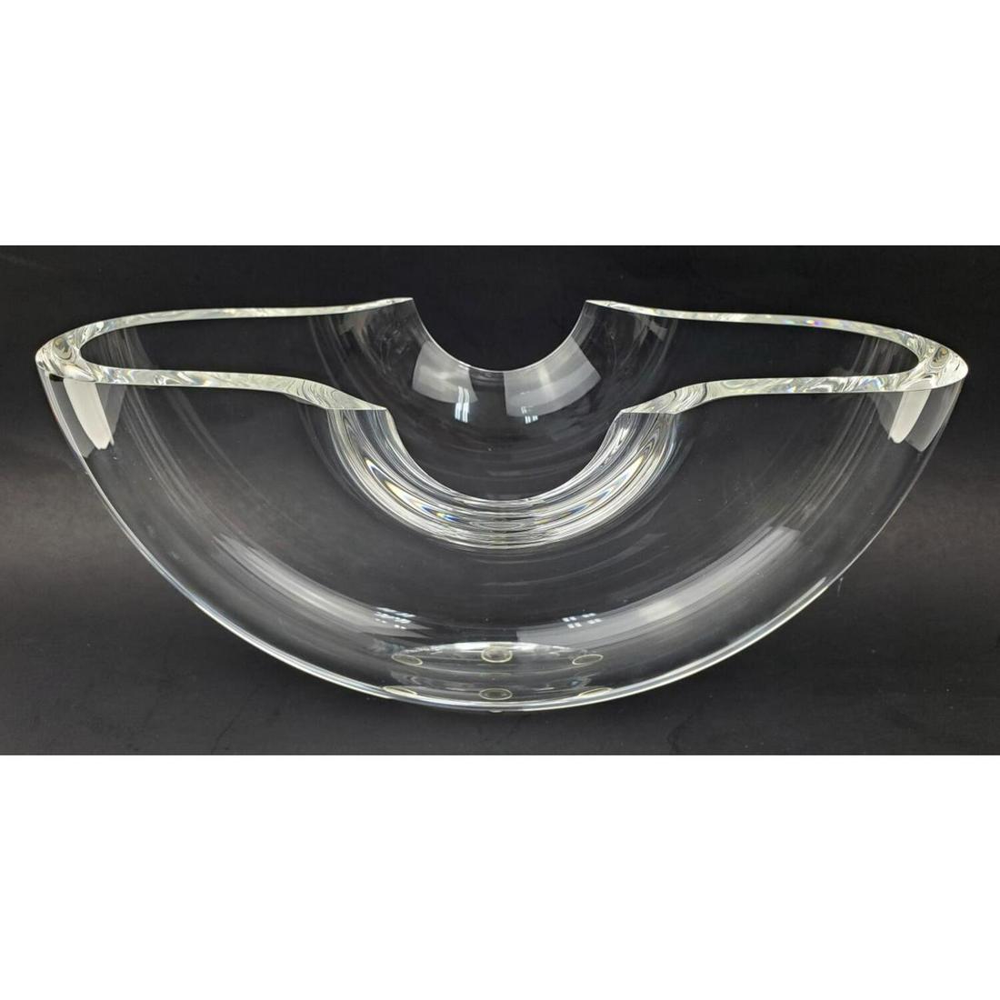 Steuben Unusual Art Glass Vase with Original Pouch: Steuben Unusual Art Glass Vase with Original Pouch. Condition: Excellent Condition. Dimension: L- 10", W- 3.75", H- 4.75". Provenance: From a Long Island, NY Estate. Please note the absence of a condi