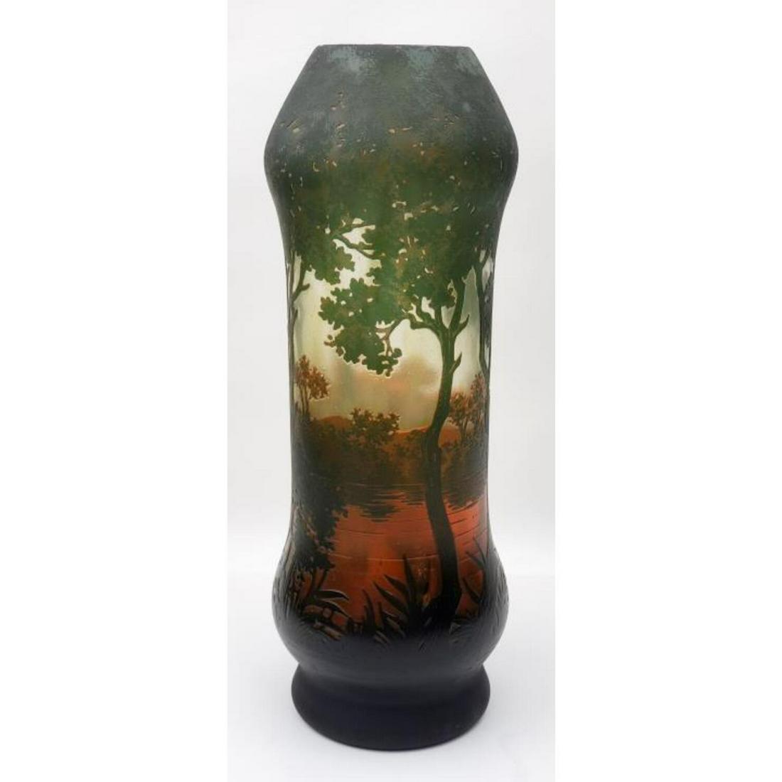Daum Nancy Art Nouveau Glass Vase: Daum Nancy Art Nouveau Glass Vase. Condition: Excellent Condition. Dimensions: H- 13.5". Provenance: From a Westchester Collector. Please note the absence of a condition report does not imply that the