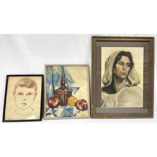 Lot of 3 Old Watercolor and Gauche Paintings: Lot of 3 Old Watercolor and Gauche Paintings. All Framed Under Glass. 2 are Signed. Condition: Generally Good. Dimensions: Largest Sight- 20" x 14" Frame- 27" x 21". Provenance: From a New Jersey