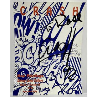 John Crash, Magic Marker on Paper: John Crash, American ( Born 1961). Magic Marker on Paper. Signed, Circa March 1992. Unframed. Condition: Generally Very Good. Dimensions: 23.5" x 18". Provenance: From a New Jersey Collector. Please