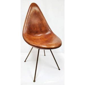 Arne Jacobsen, Leather/Copper legs Drop Chair