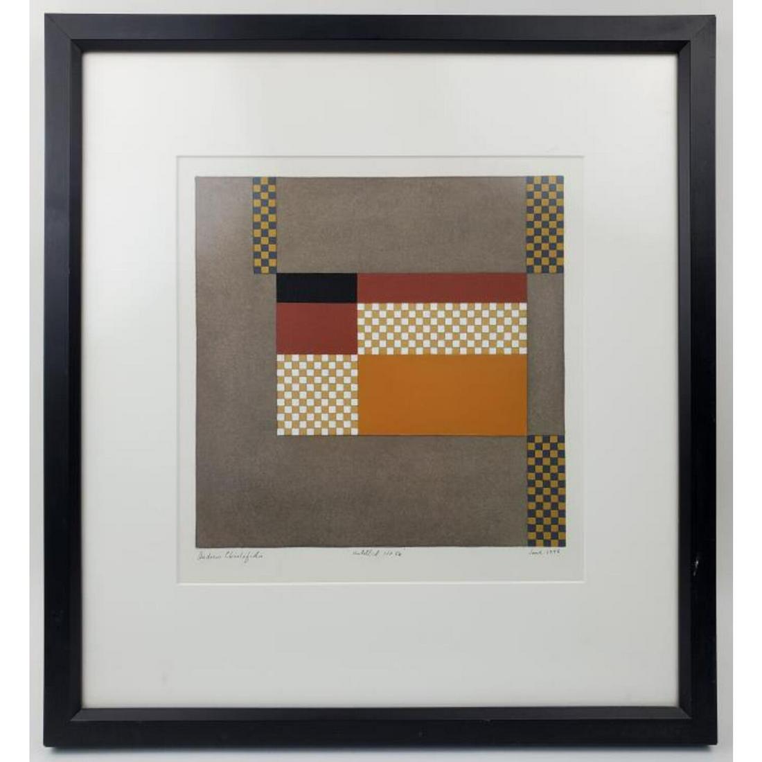 Andrew Christofides Watercolor on Paper: Andrew Christofides, Australian (Born 1946) Watercolor on Paper. Signed Lower Left. Dated June 1999. "Untitled No. 84". Condition: Very Good.Dimensions: Sight-11.5" x 11". Frame-19" x 17.5".Provenance