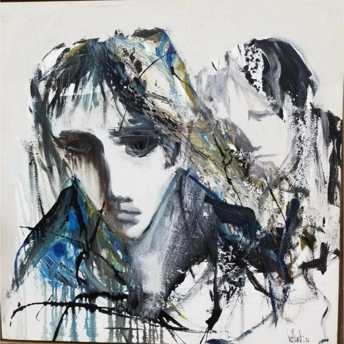 Gino Hollander, American ( 1924-2015 ), Large Painting Oil on Canvas (1 of 5)