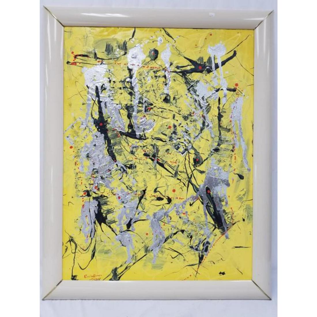 Emilio Romero, Large Painting, Oil on Canvas Board: Emilio Romero, Cuban. Large Painting, Oil on Canvas Board. Signed Lower Left. Beautifully Framed. Condition: Excellent. Dimensions: Sight- 41.5" x 31.5", Frame- 47.5" x 37.5". Provenance: From a Brook