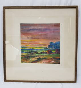 Richard Mayhew, American (Born 1924) Painting: Richard Mayhew, American (Born 1924) Painting, Watercolor on Paper. Signed Lower Left. Framed Under Glass. Not Examine Out of Frame. Condition: Excellent:Dimensions: Sight- 11" x 11", Frame: 20.5" x