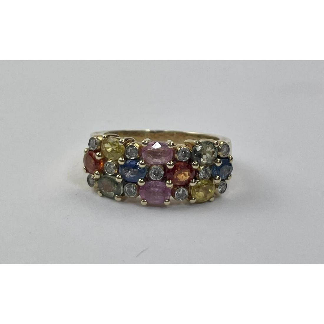 14K Gold, Diamonds & Gemstone Ring. (1 of 1)