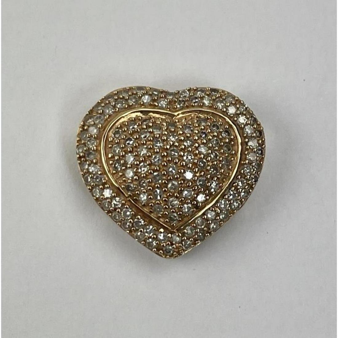 14K Heart Shape Pendant w/ Diamonds. (1 of 2)