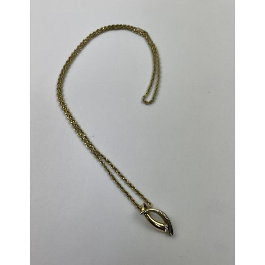 14K White & Yellow Gold Pendant w/ Diamonds (1 of 2)