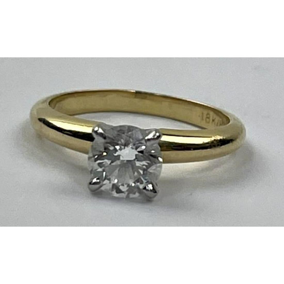 18K White & Yellow Gold Solitaire .75 Diamond Ring (1 of 5)