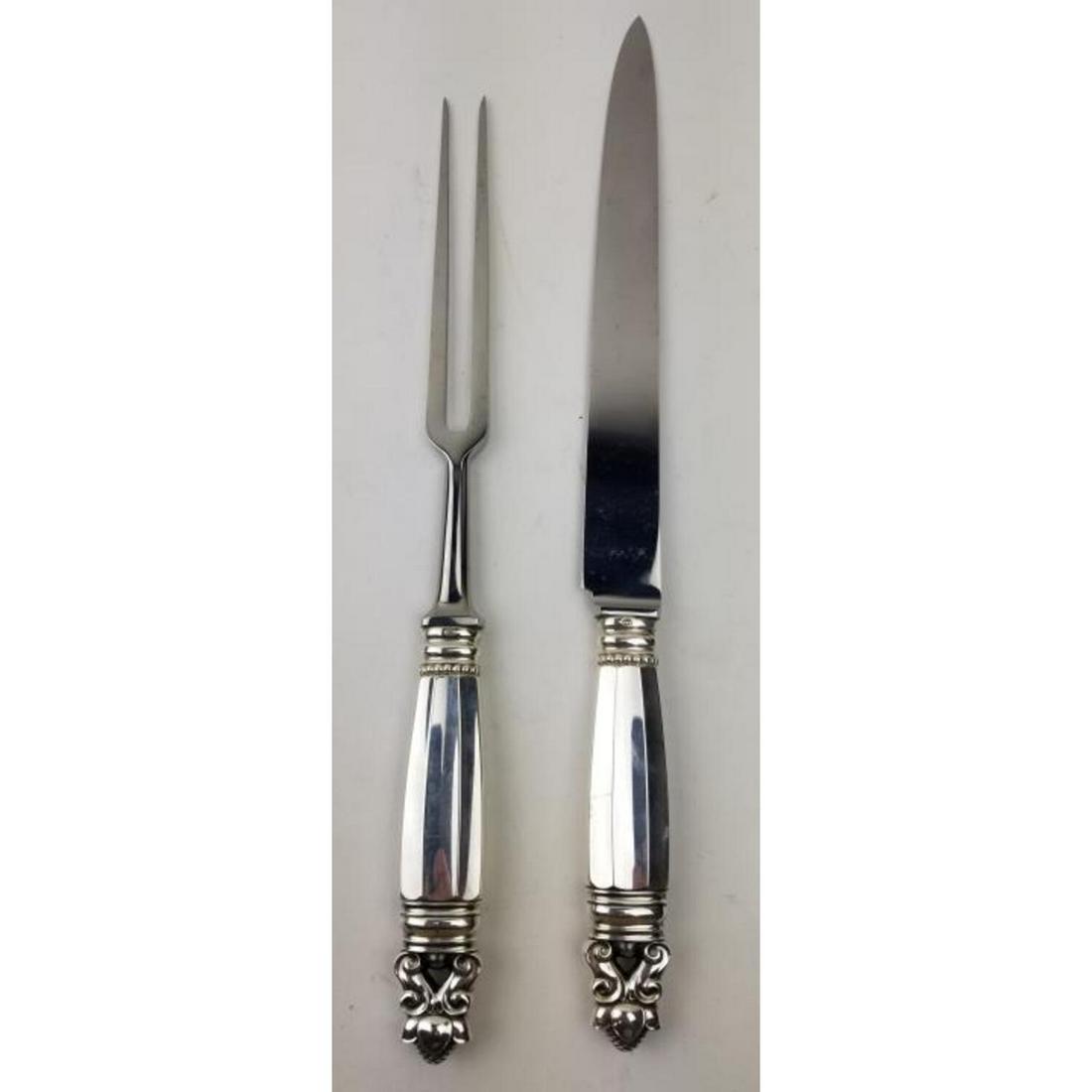 George Jensen Denmark Sterling Handle Carvers (1 of 5)