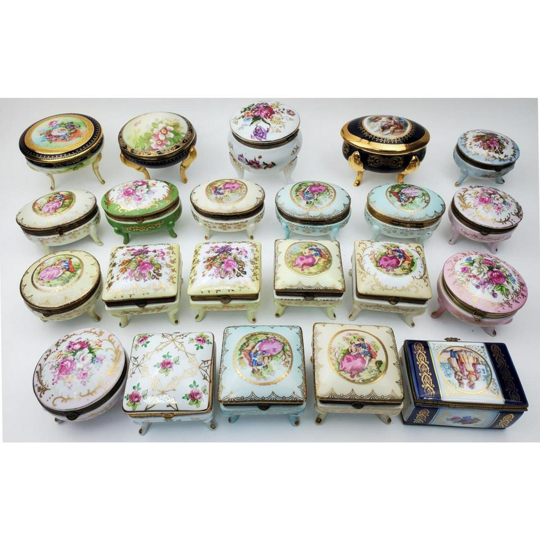 Lot of 22 Continental & Japanese Porcelain Boxes (1 of 8)