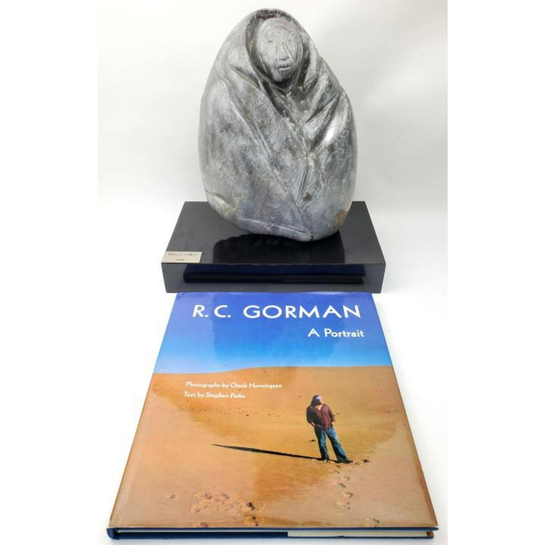 Carved Marble Figure of a Native American (1 of 5)