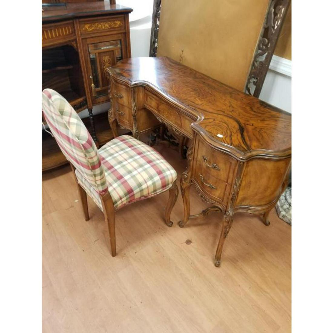 Vintage Wood Writing Desk w/ Chair. (1 of 5)