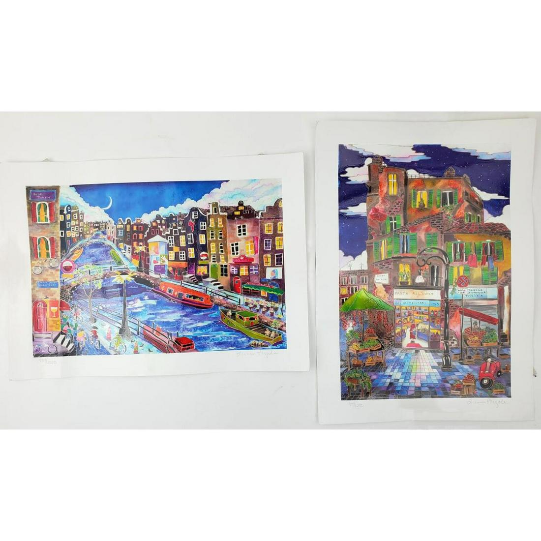 Linnea Pergola, 2 Mixed Media Lithographs (1 of 7)