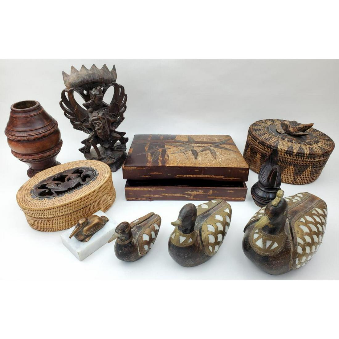 Large Lot of Asian Carved Wood Items (1 of 5)