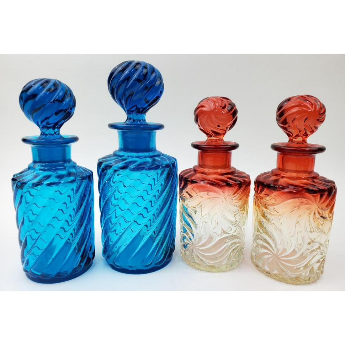 Lot 4 Antique Art Glass Baccarat Cologne Bottles (1 of 3)