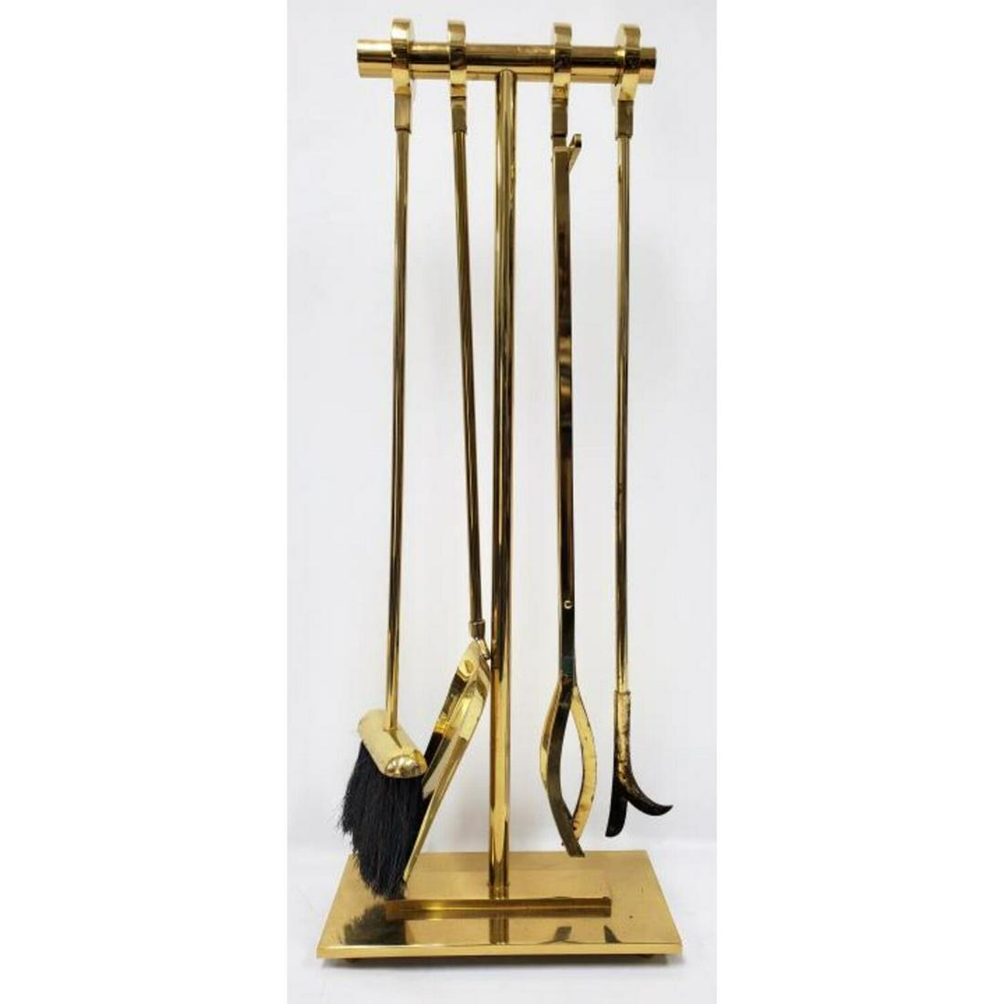 MCM Bronze 5 Piece Fireplace Set, Stone Manufacturing Company, USA (1 of 4)