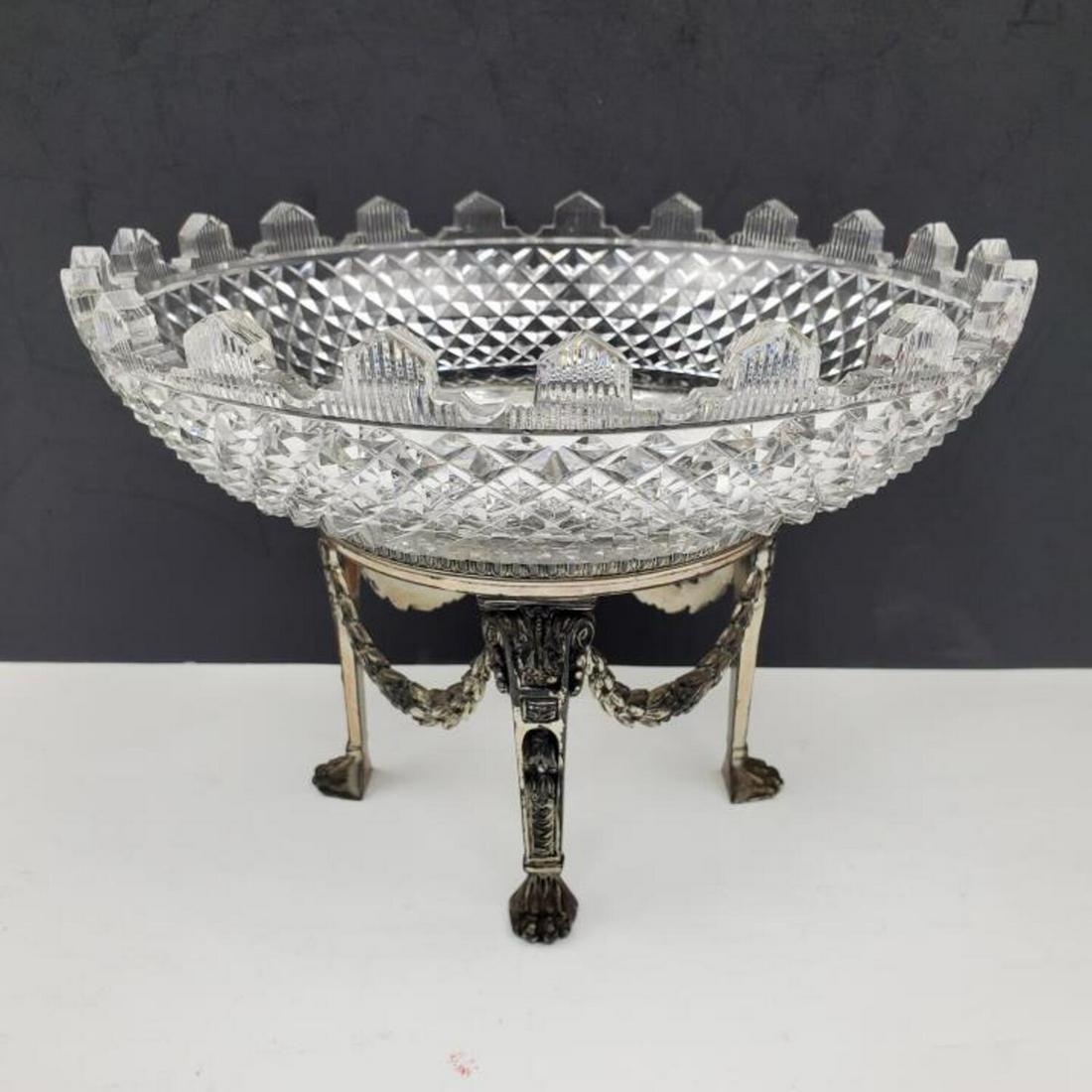 Antique Fine Cut Crystal Bowl with Pairpoint Base (1 of 4)