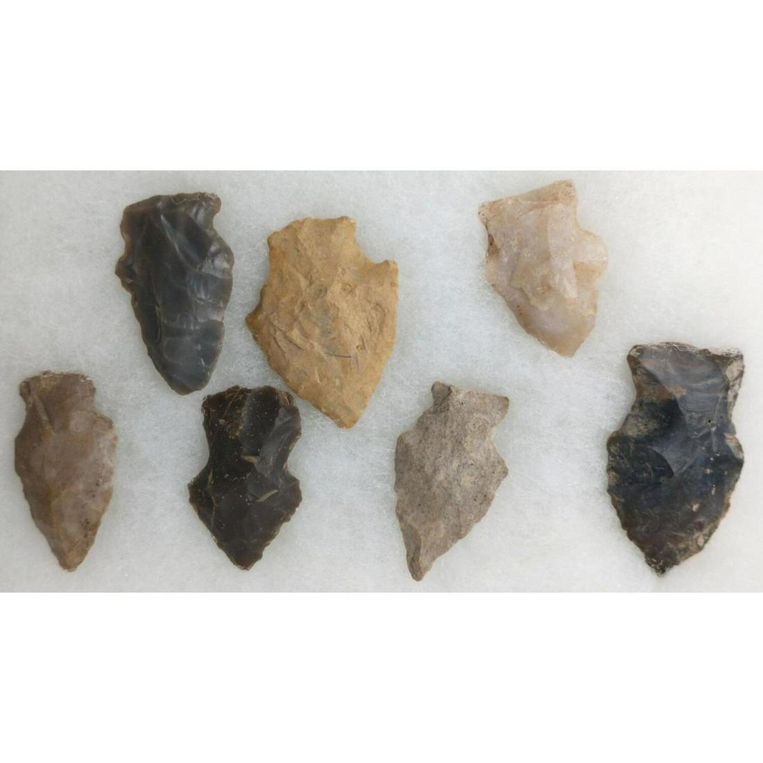 Collection of 7 Native American Adena Bird Points. (1 of 5)