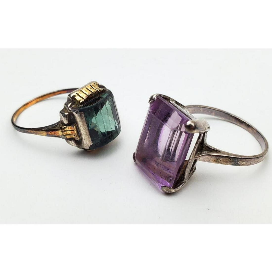 Antique 14K White Gold Ring & Sterling Silver Ring (1 of 3)